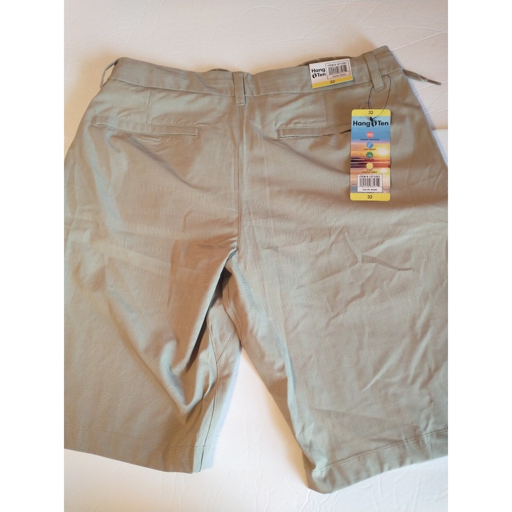 Hang Ten Men's Hybrid Lightweight 4-Way Stretch Comfort Quick Dry Shorts Khaki
